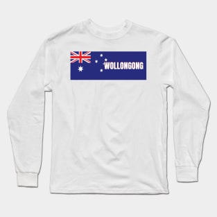 Wollongong City in Australian Flag Long Sleeve T-Shirt